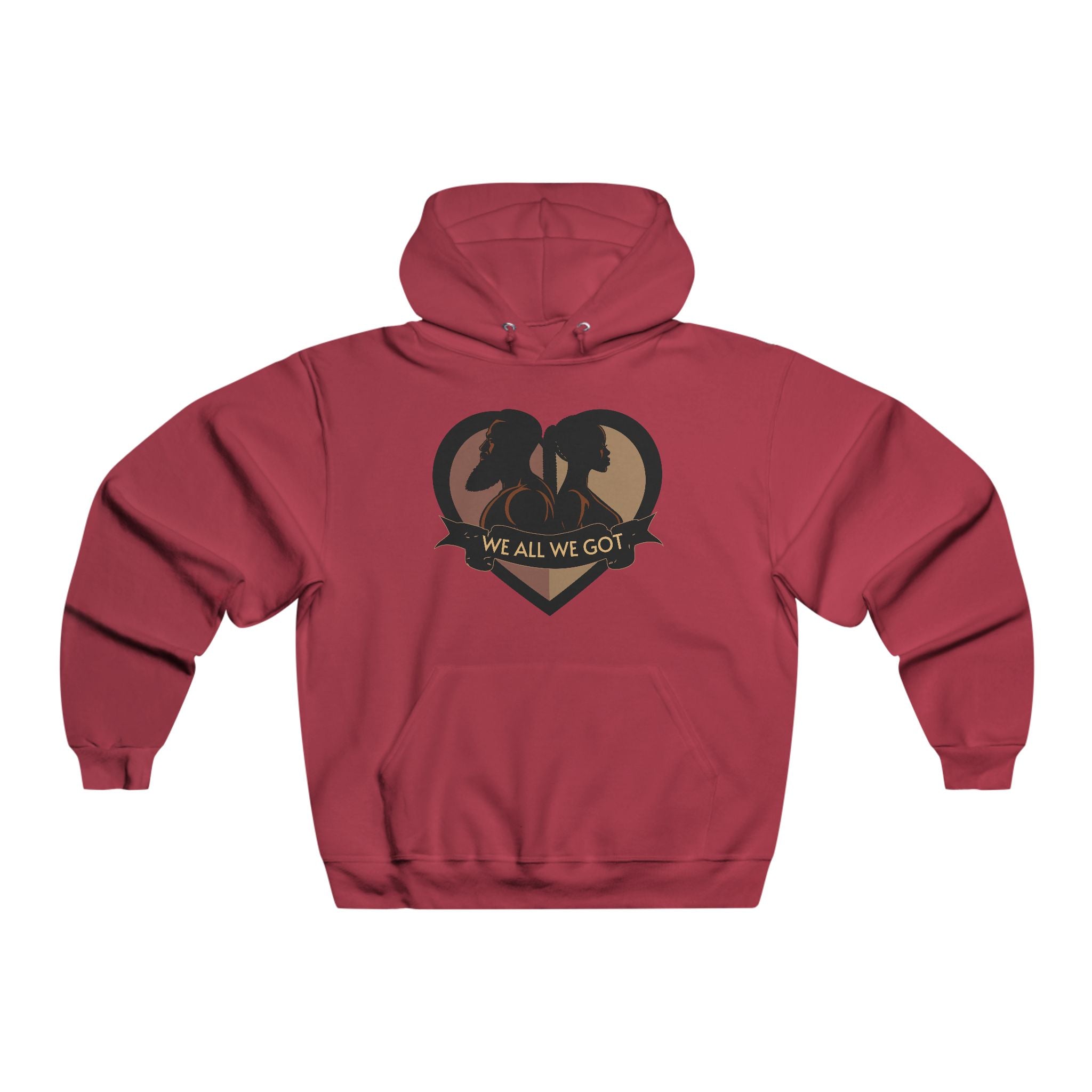 We All We Got Heart Hoodie — Silhouette Couple Graphic Sweatshirt